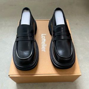 Chunky Black Penny Loafers